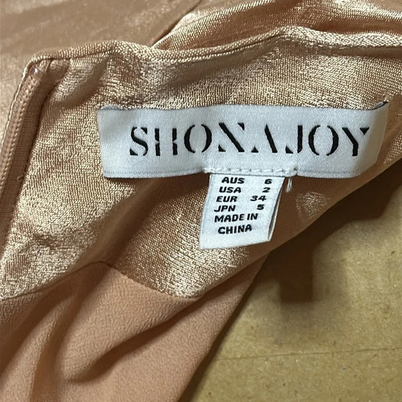 Shona Joy sz 2 La Lune pink champagne strappy gown maxi length great condition - Picture 10 of 10